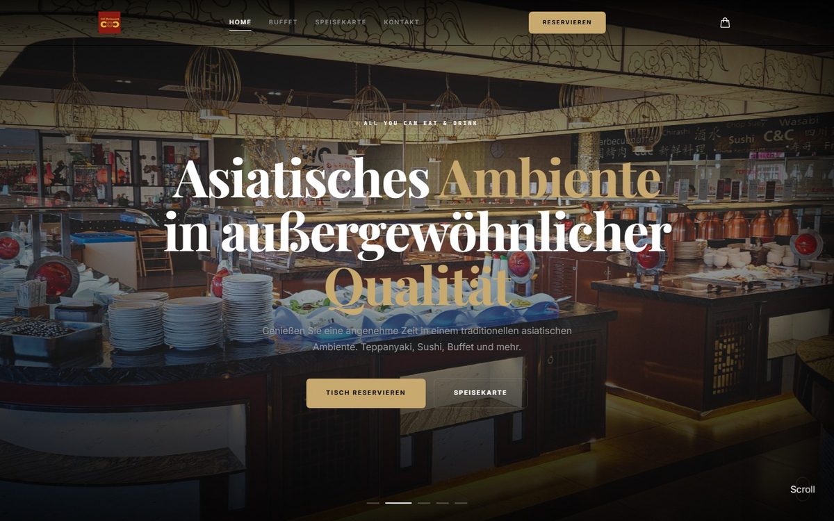 Startseite des C&C Restaurant in Leoben